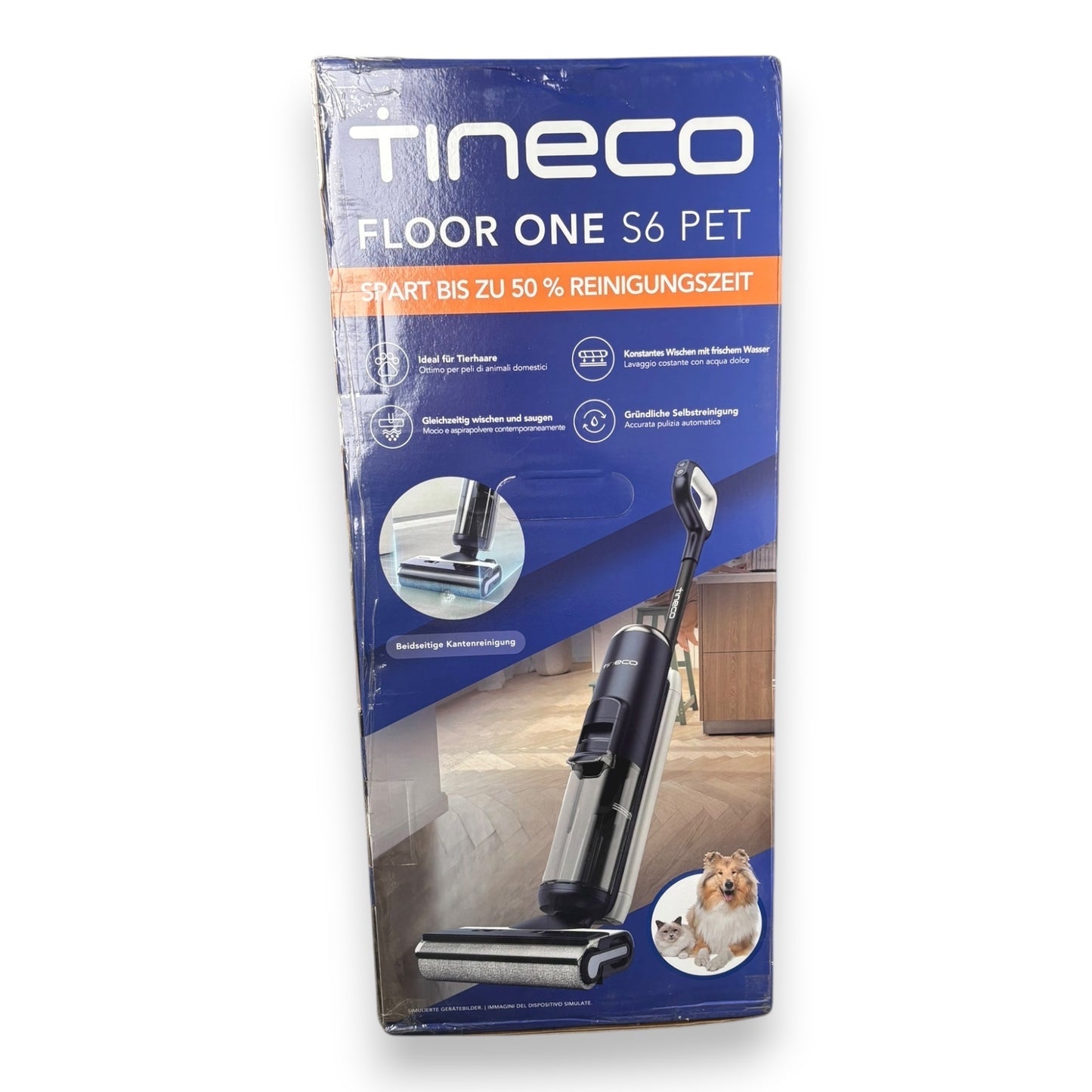 Tineco Nass-Trocken-Akkusauger Floor One S6 PET mit Tierhaarfilter beidseitige Kantenreinigung