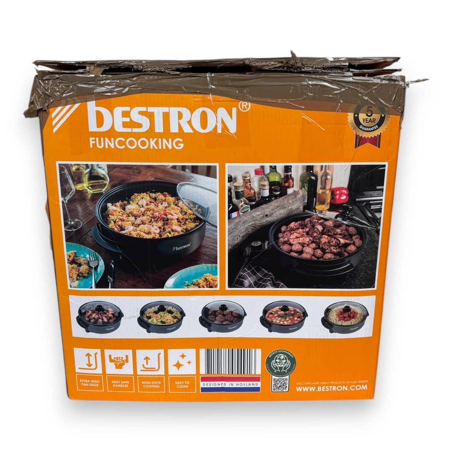 Bestron AHP1500Z Elektrische Pfanne 1500 W Braten Backen & Warmhalten