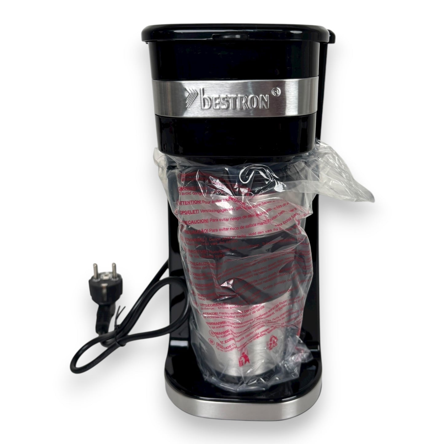 Bestron Filterkaffeemaschine 0,42l Kaffeekanne, Camping Kaffeemaschine für gemahlenen Filterkaffee