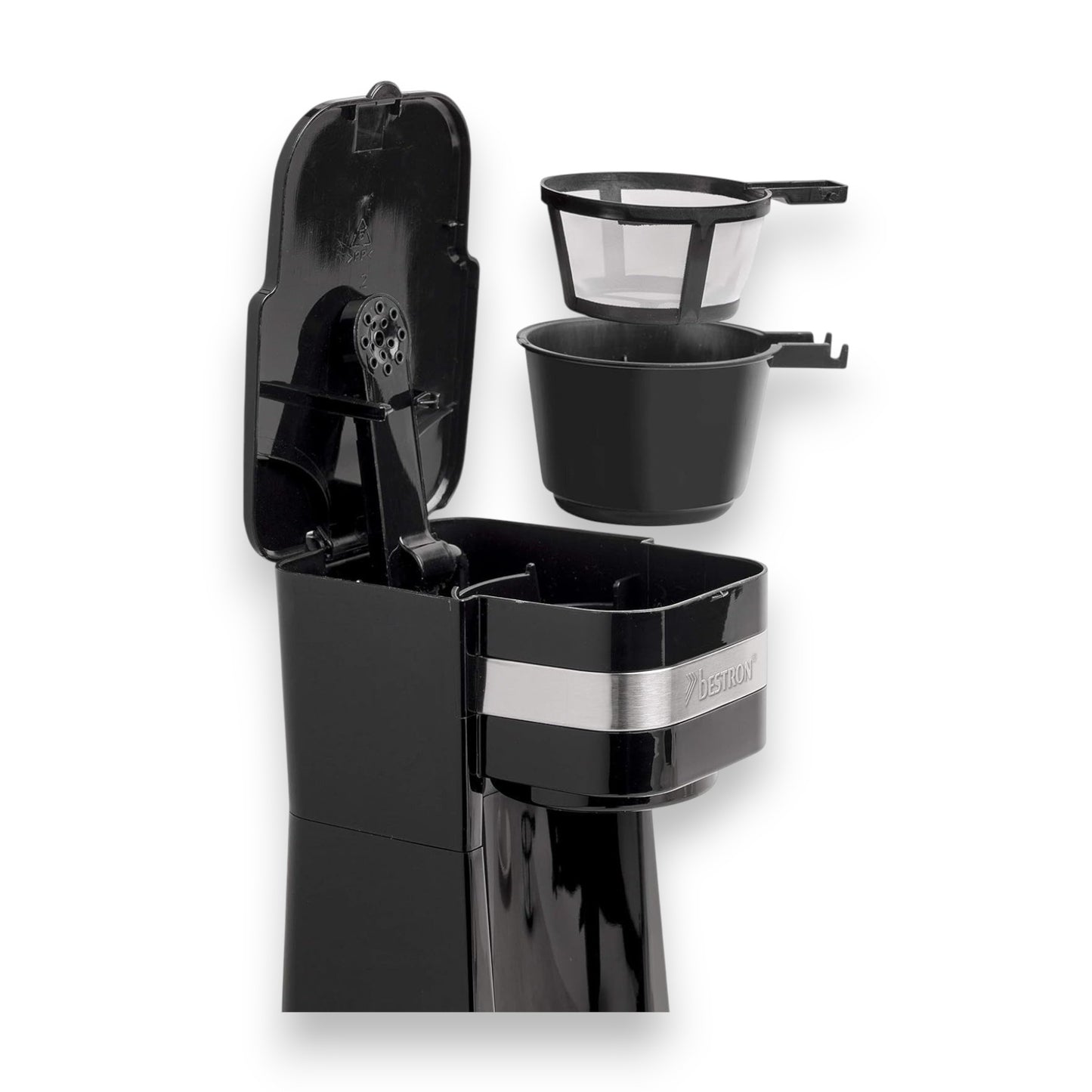 Bestron Filterkaffeemaschine 0,42l Kaffeekanne, Camping Kaffeemaschine für gemahlenen Filterkaffee