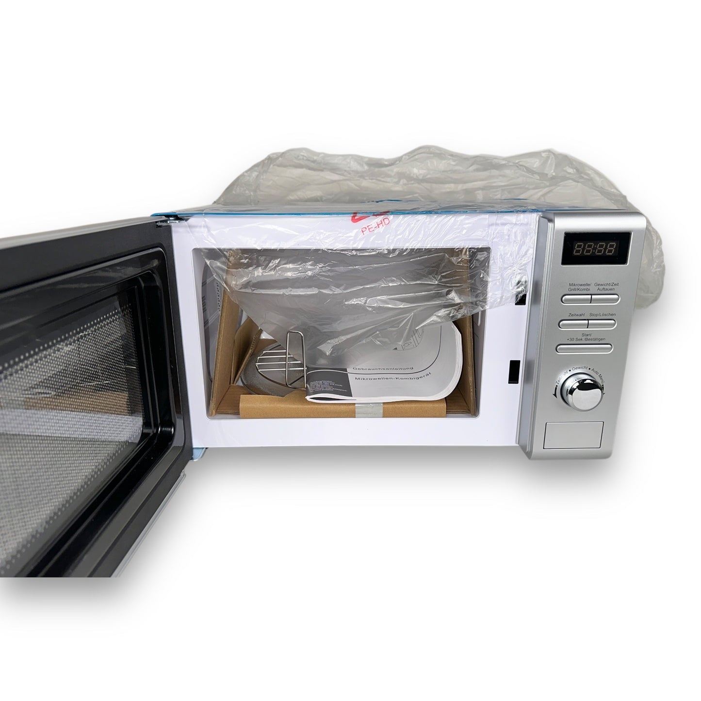 Hanseatic AG720CGE-PM Mikrowelle 2 in 1 Grill, Auftaufunktion, 8 Automatikprogramme