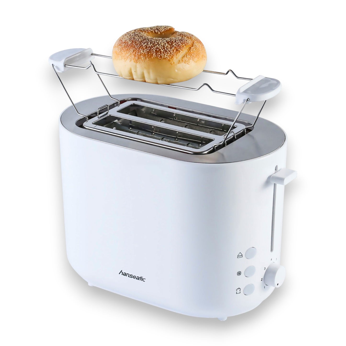 Hanseatic Toaster HT2850WD 2-Scheiben weiß Edelstahl 850W