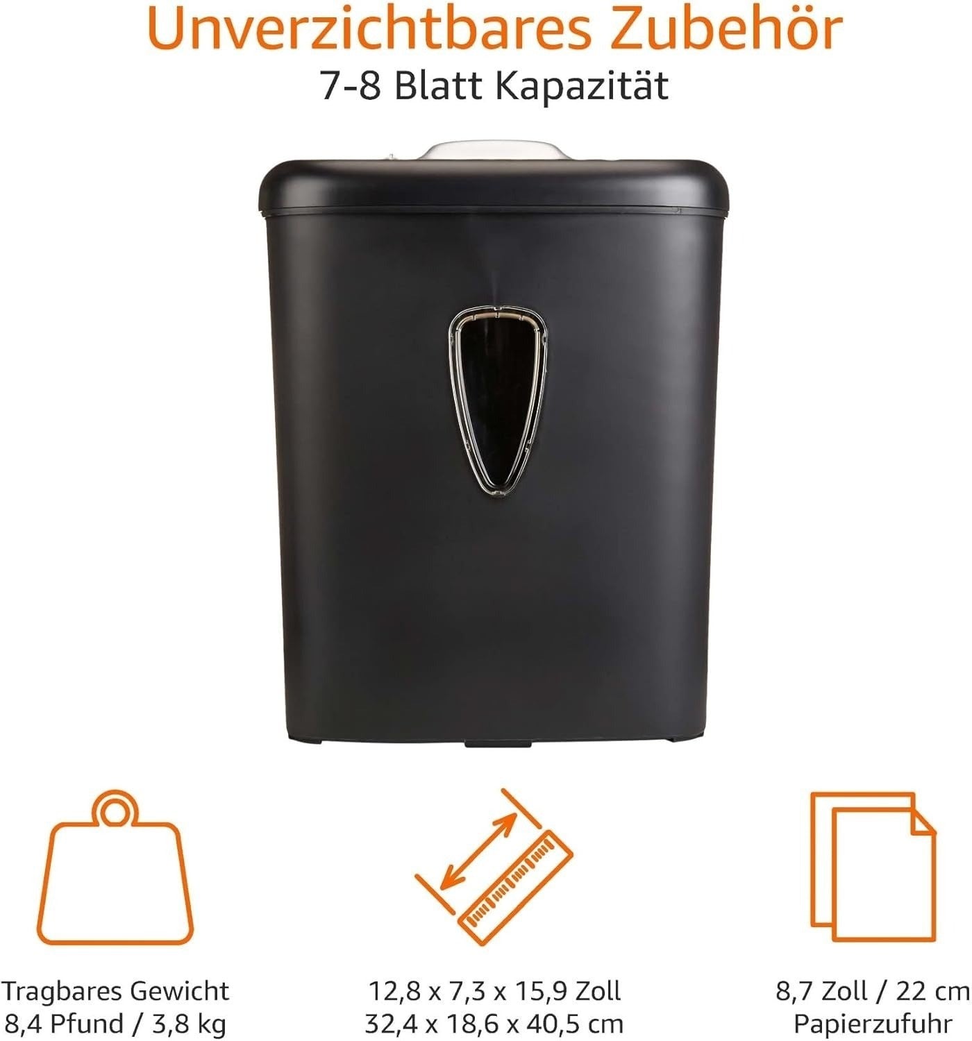 Hochsicherheits Kreuzschnitt Aktenvernichter AmazonBasics B01GG76234 schwarz