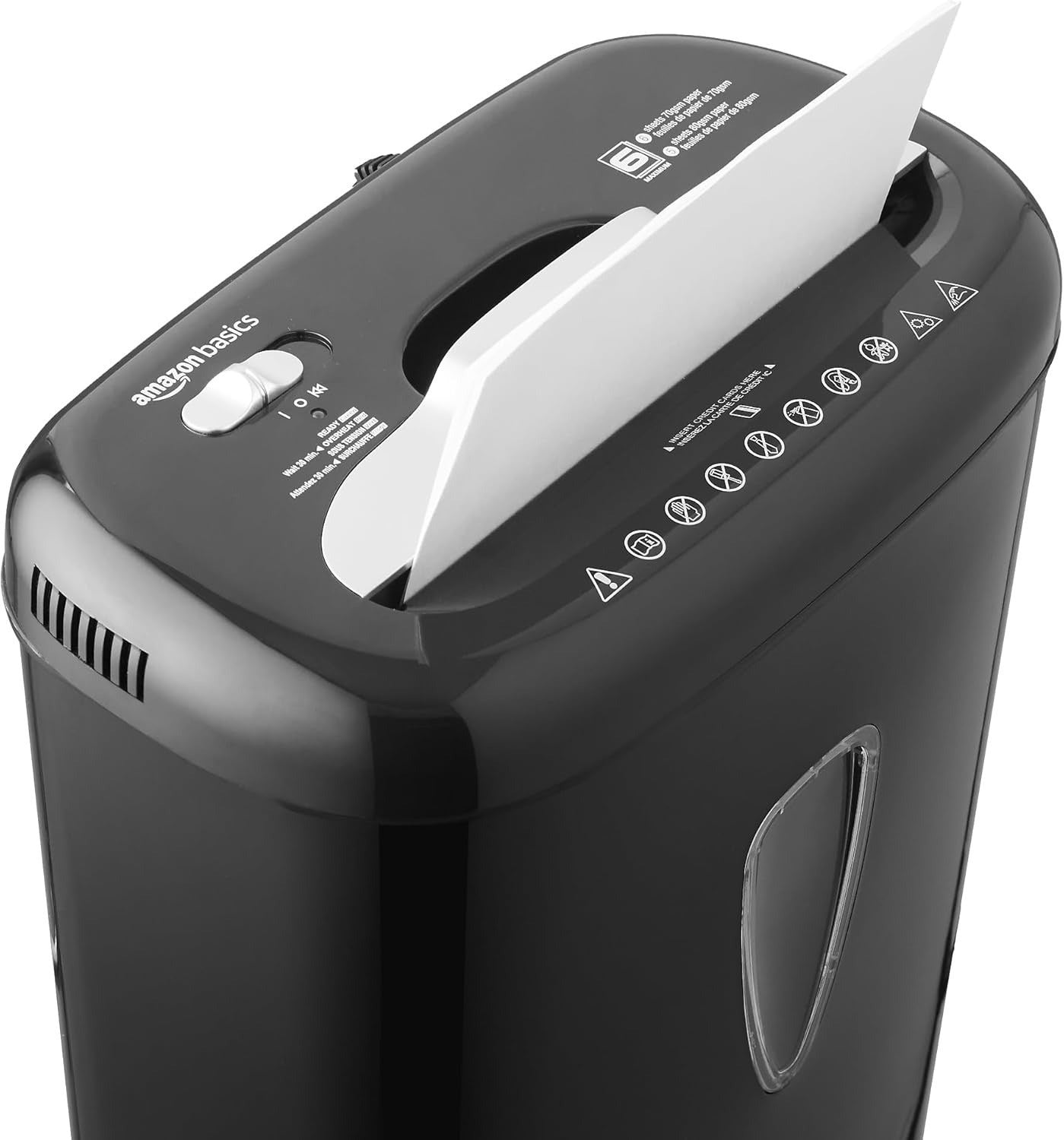 Hochsicherheits Kreuzschnitt Aktenvernichter AmazonBasics B01GG76234 schwarz