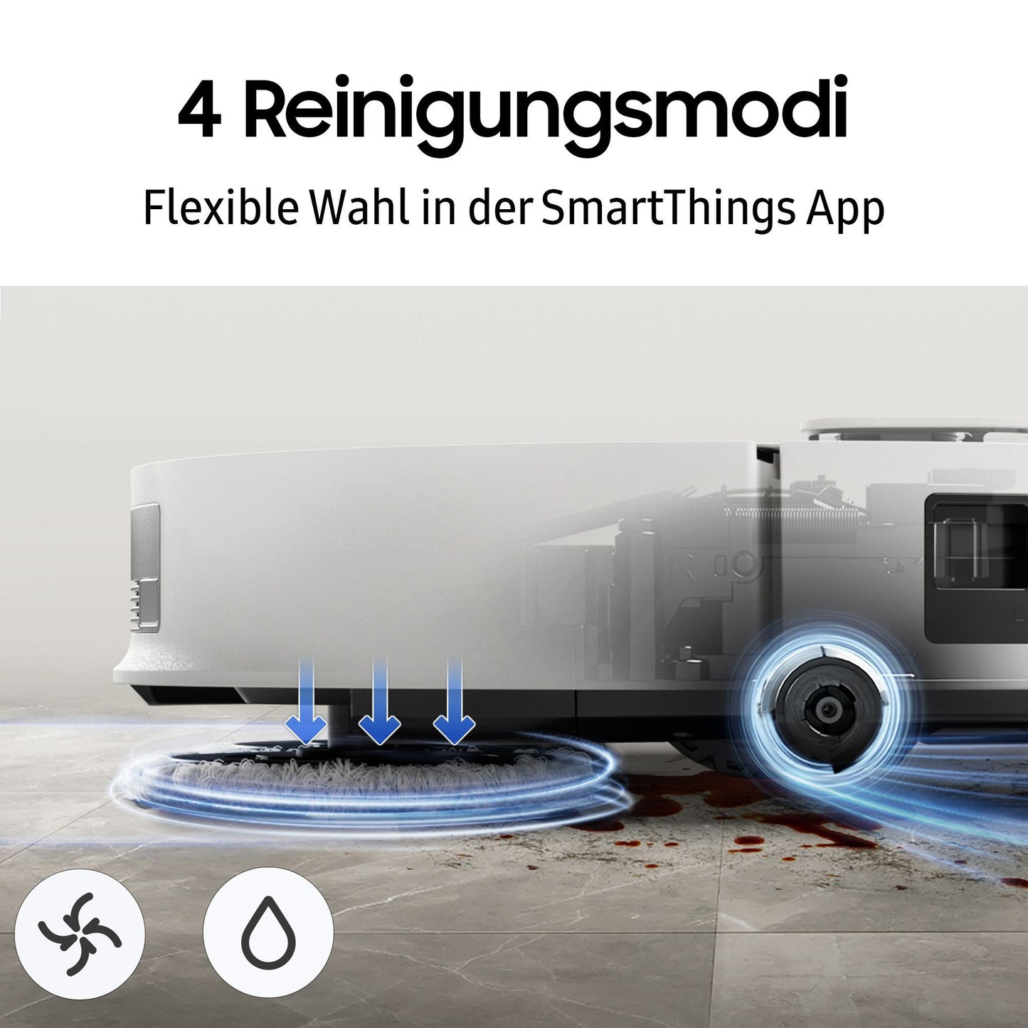 Samsung VR7MD97A14G/WD Saugroboter mit Wischfunktion BESPOKE Jet Bot Combo AI Steam, KI-Objekterkennung