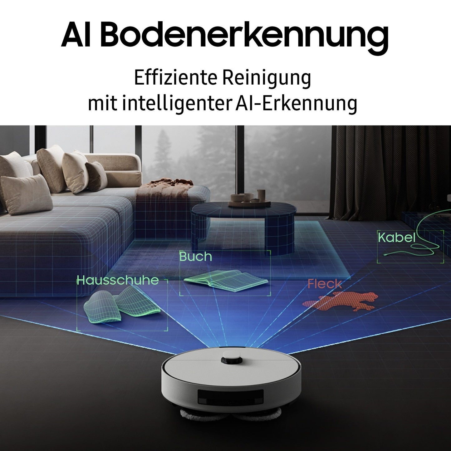 Samsung VR7MD97A14G/WD Saugroboter mit Wischfunktion BESPOKE Jet Bot Combo AI Steam, KI-Objekterkennung