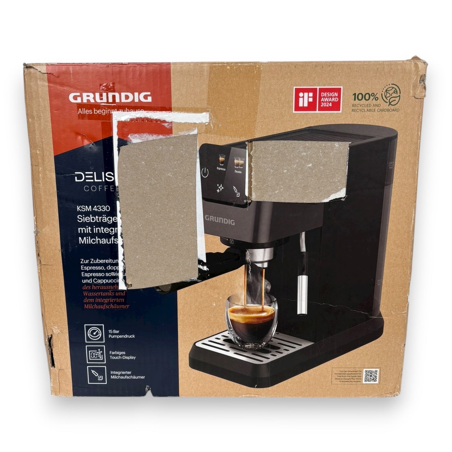 Grundig KSM 4330 Espressomaschine mit Touch-Display