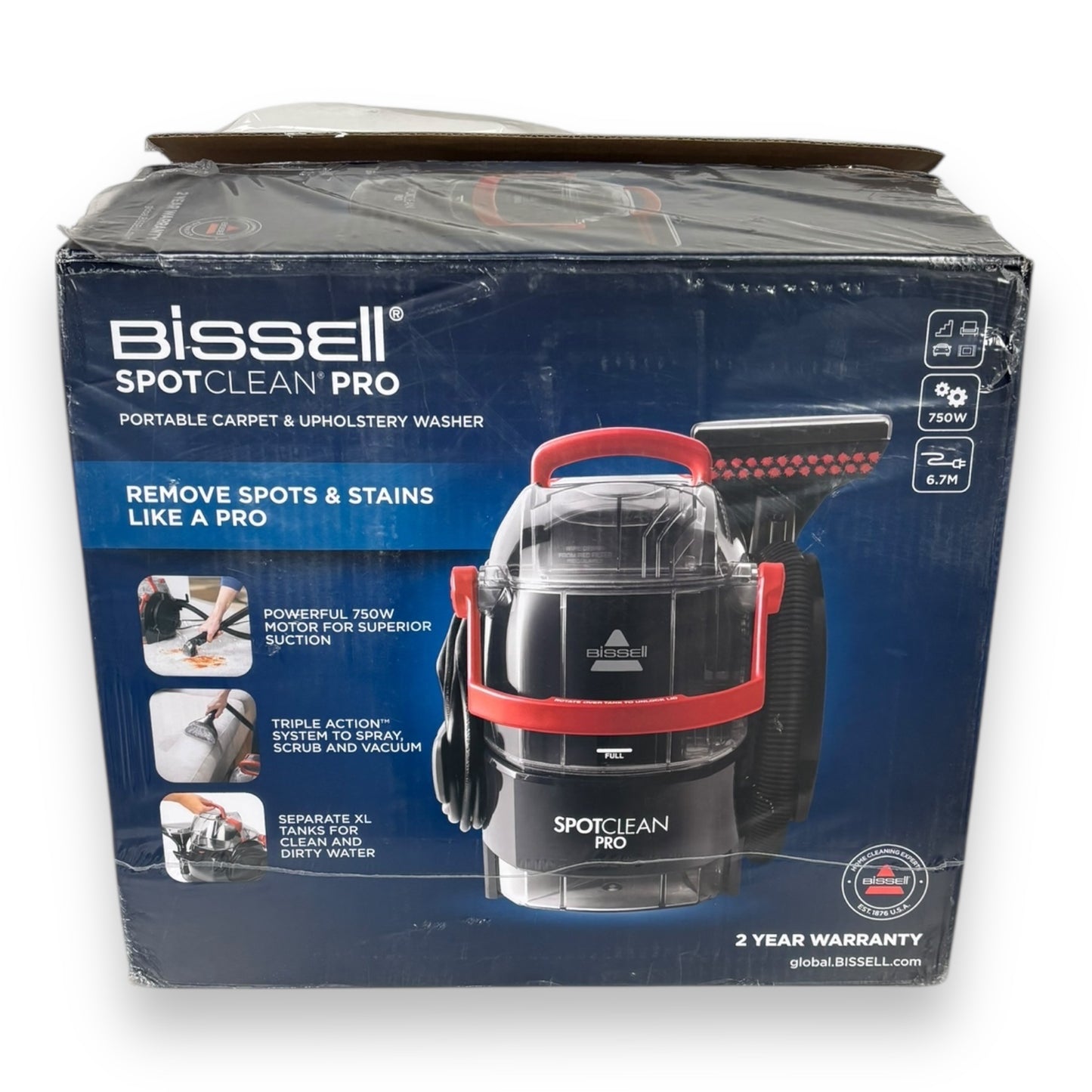 Bissell Wasch-Sauger 1558N beutellos 750 W Teppich, Polster,Treppe, Autositz...