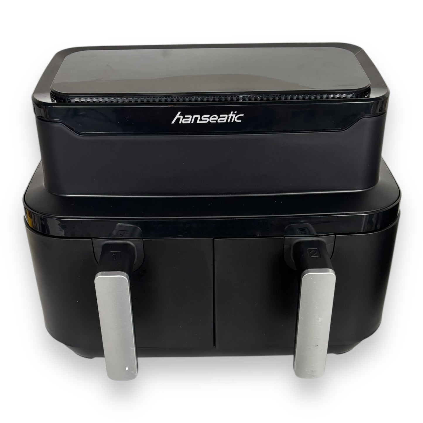 Hanseatic Heißluftfritteuse HAF212600D XXL-Volumen 9L mit Dörrfunktion 2 Einschüben Touchdisplay