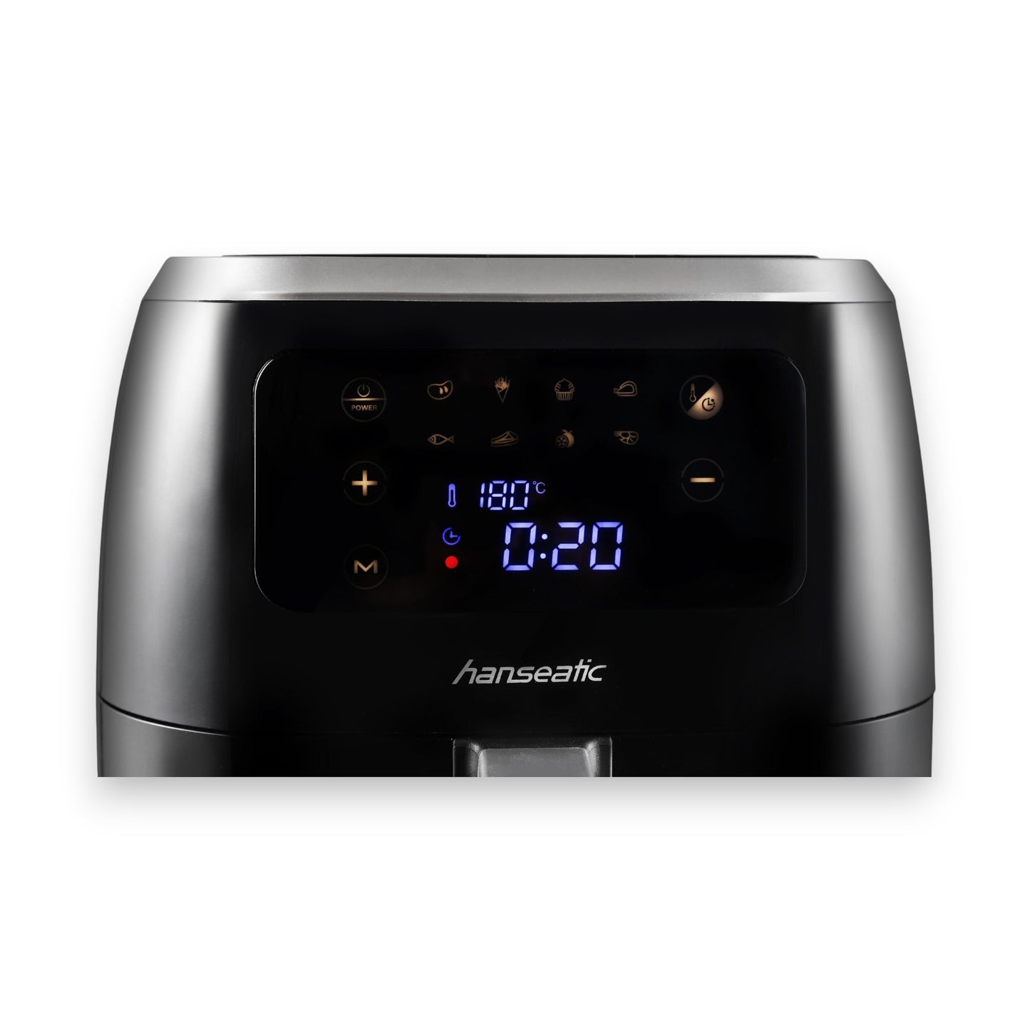 Hanseatic Heißluftfritteuse XXL 6 L HFH1800-6BD Touchdisplay 8 voreingestellte Programme