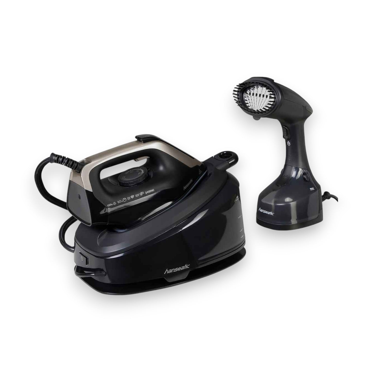 Hanseatic Dampfbügelstation + Dampfbürste 8 bar Dampfdruck, Abschaltautomatik nur 90 Sekunden Aufheizzeit