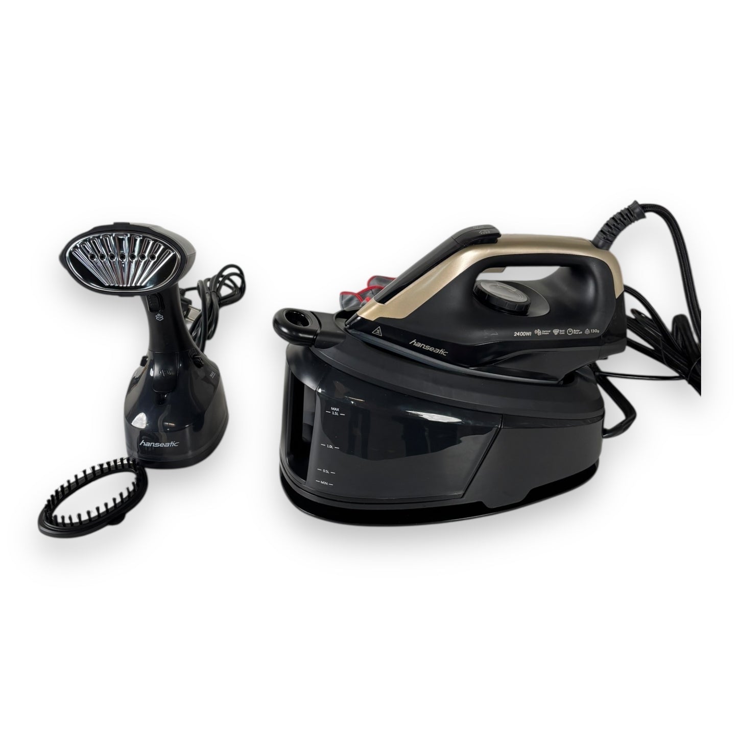 Hanseatic Dampfbügelstation + Dampfbürste 8 bar Dampfdruck, Abschaltautomatik nur 90 Sekunden Aufheizzeit