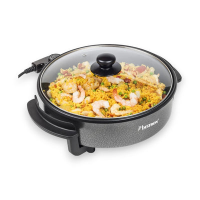 Bestron Elektrische Partypfanne, Multifunktionspfanne, AHP1200, Farbe: Schwarz