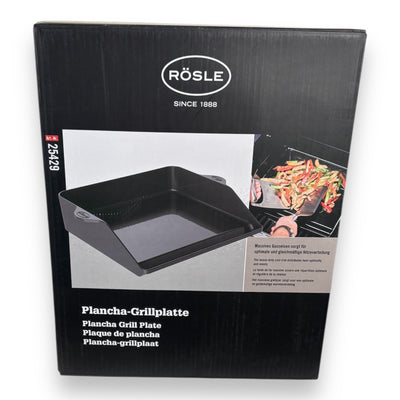 Rösle 25429 Grillplatte Plancha aus porzellanemailliertem Gusseisen für Fleisch und Gemüse