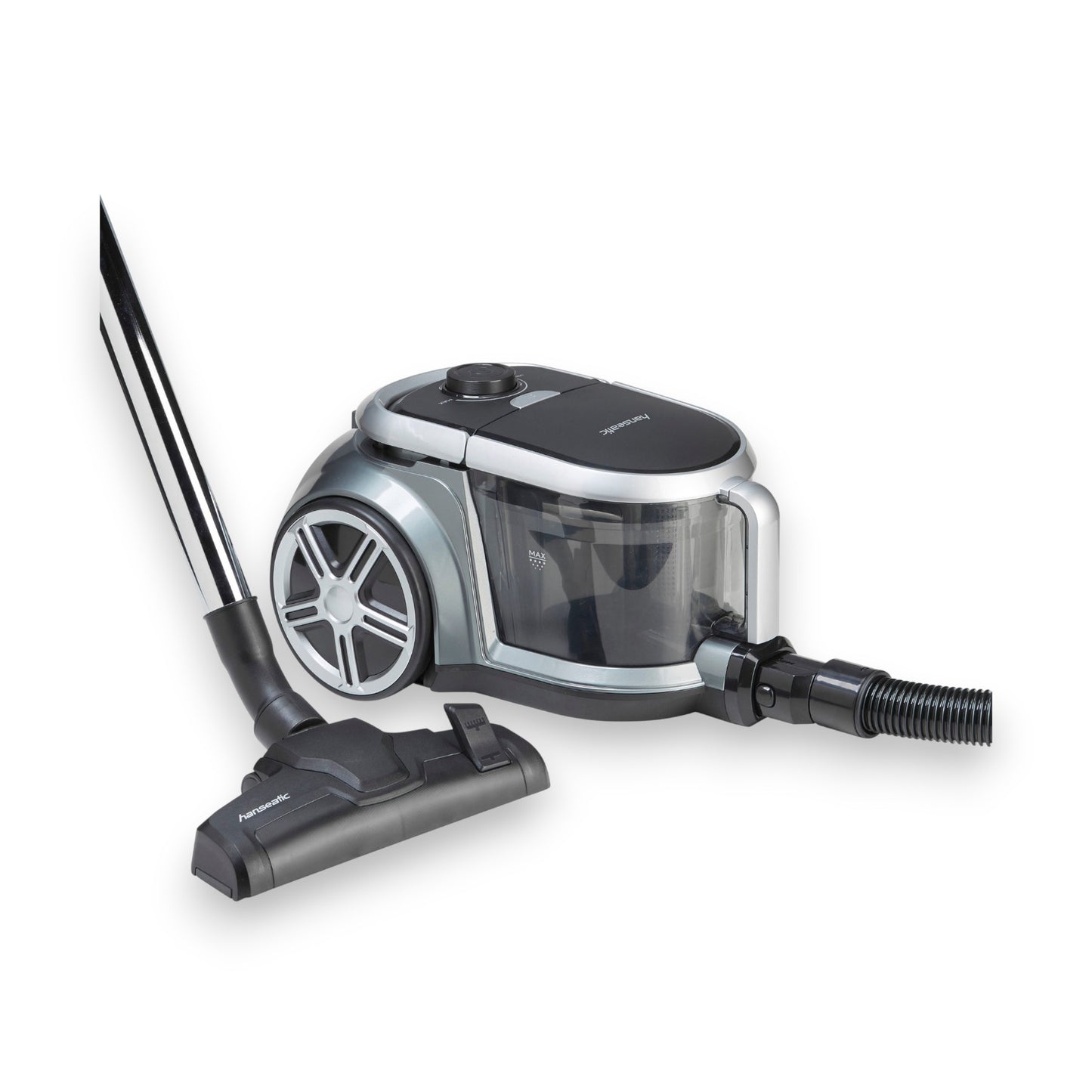 Hanseatic V18C01A-80 Bodenstaubsauger Hygienefilter Teleskoprohr höhenverstellbar, Füllanzeige  800 W