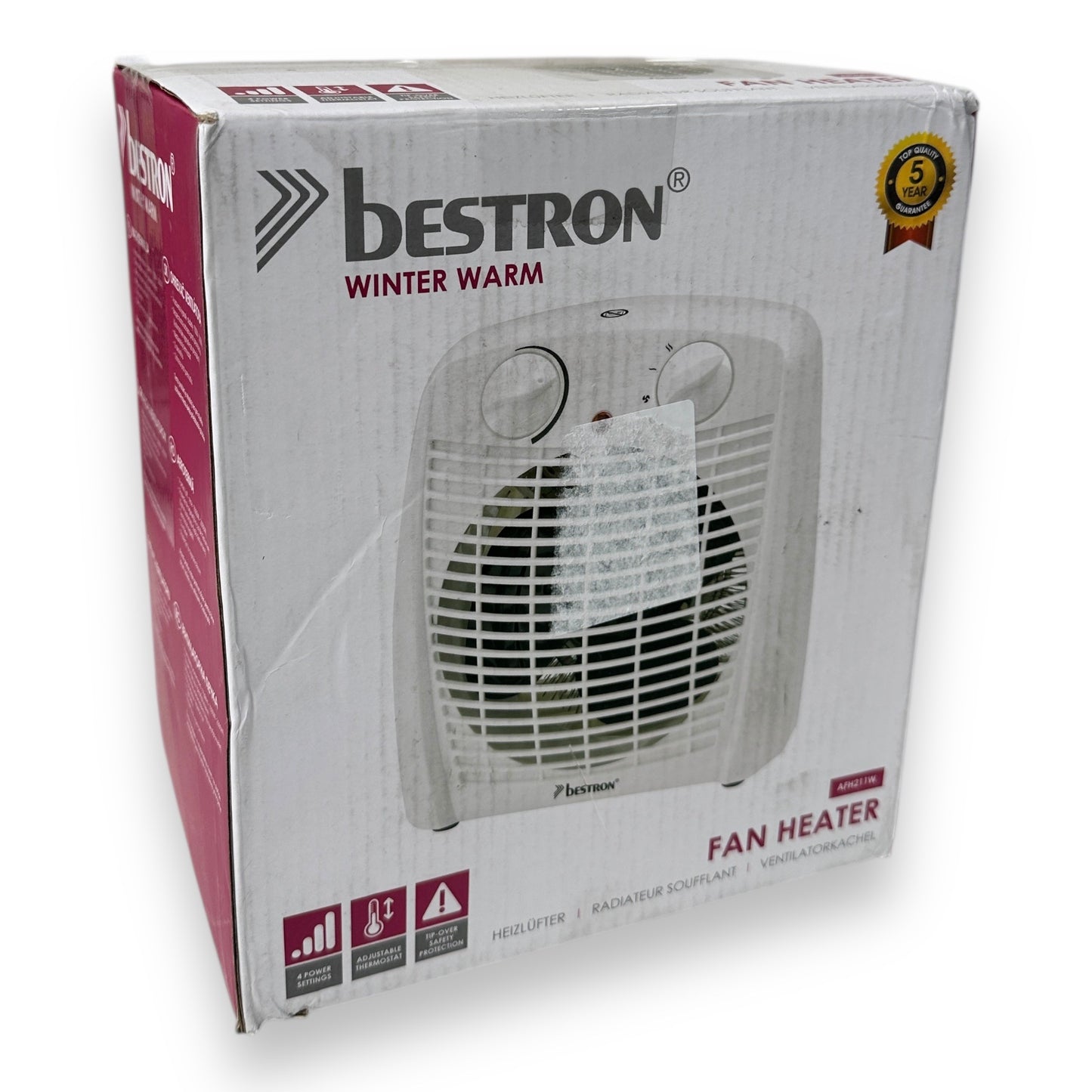 Bestron Heizlüfter mit 2 Leistungsstufen, inkl. Umkippsicherung & Überhitzungsschutz 2000 Watt
