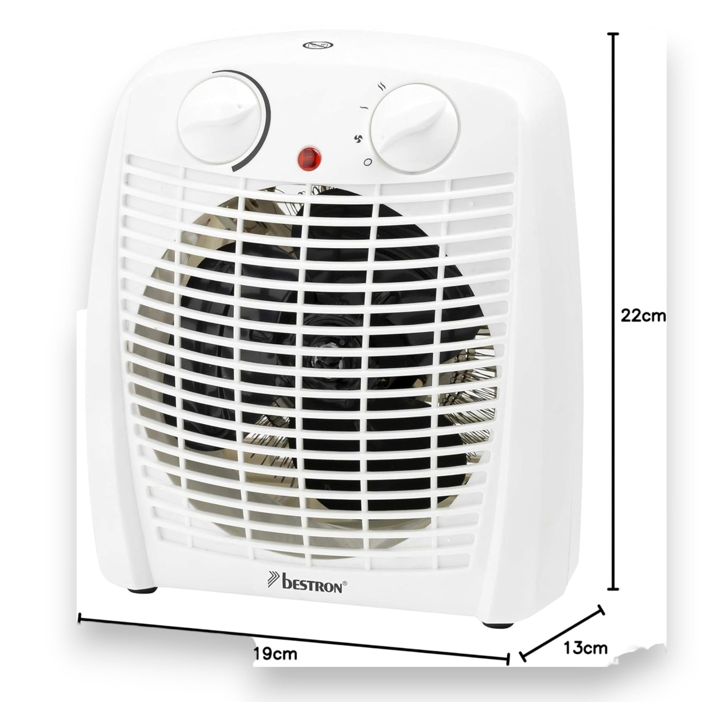 Bestron Heizlüfter mit 2 Leistungsstufen, inkl. Umkippsicherung & Überhitzungsschutz 2000 Watt