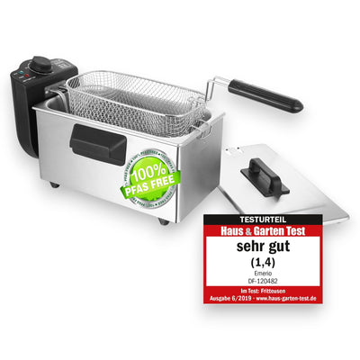 Emerio DF-120482 Kaltzonenfritteuse silberfarben Fassungsvermögen 0,6 kg