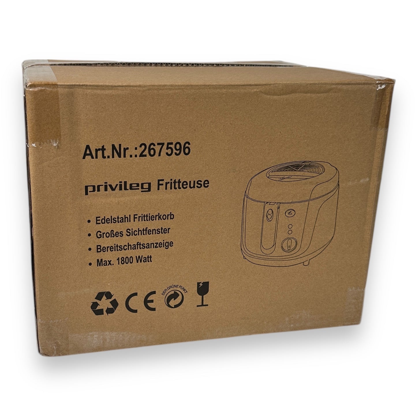 Privileg 267596 Fritteuse Fassungsvermögen 0,6 kg, mit Aktivkohle- und Dampffilter 1800W