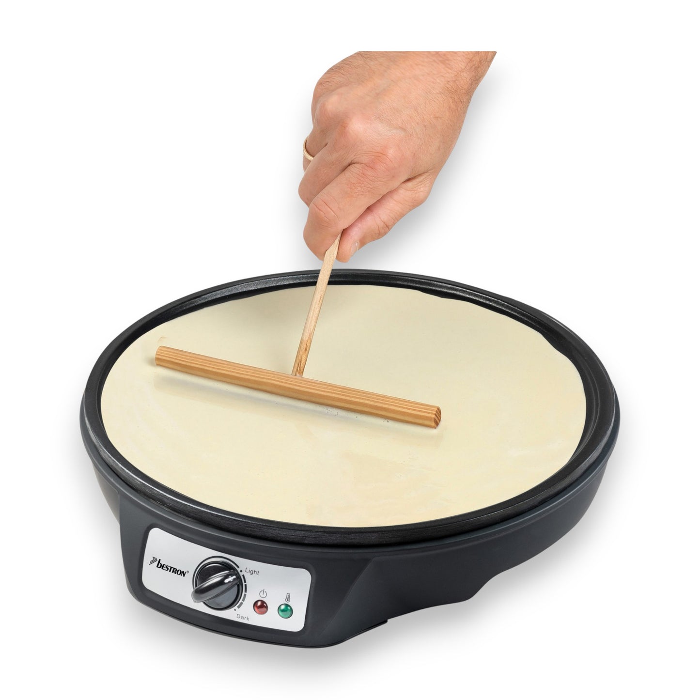 Bestron ASW602 Crêpesmaker 1000 W, Ø 30 cm Antihaft Thermostat & Zubehör