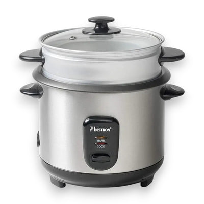 Bestron Reiskocher mit Dampfgar-Aufsatz inkl. Messbecher & Reislöffel für 4-6 Personen