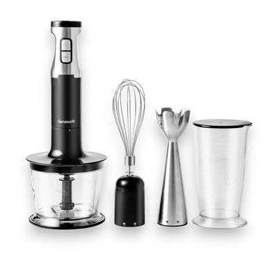 Hanseatic HHBL1000SD Stabmixer Schneebesen extra hoher Mixbecher 2 Geschwindigkeiten