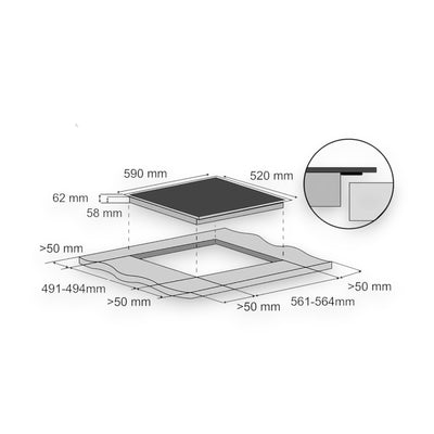 Hanseatic HHI64BAF Induktions-Kochfeld von SCHOTT CERAN® Das Wasser sehr schnell zum Kochen bringen dank Induktion