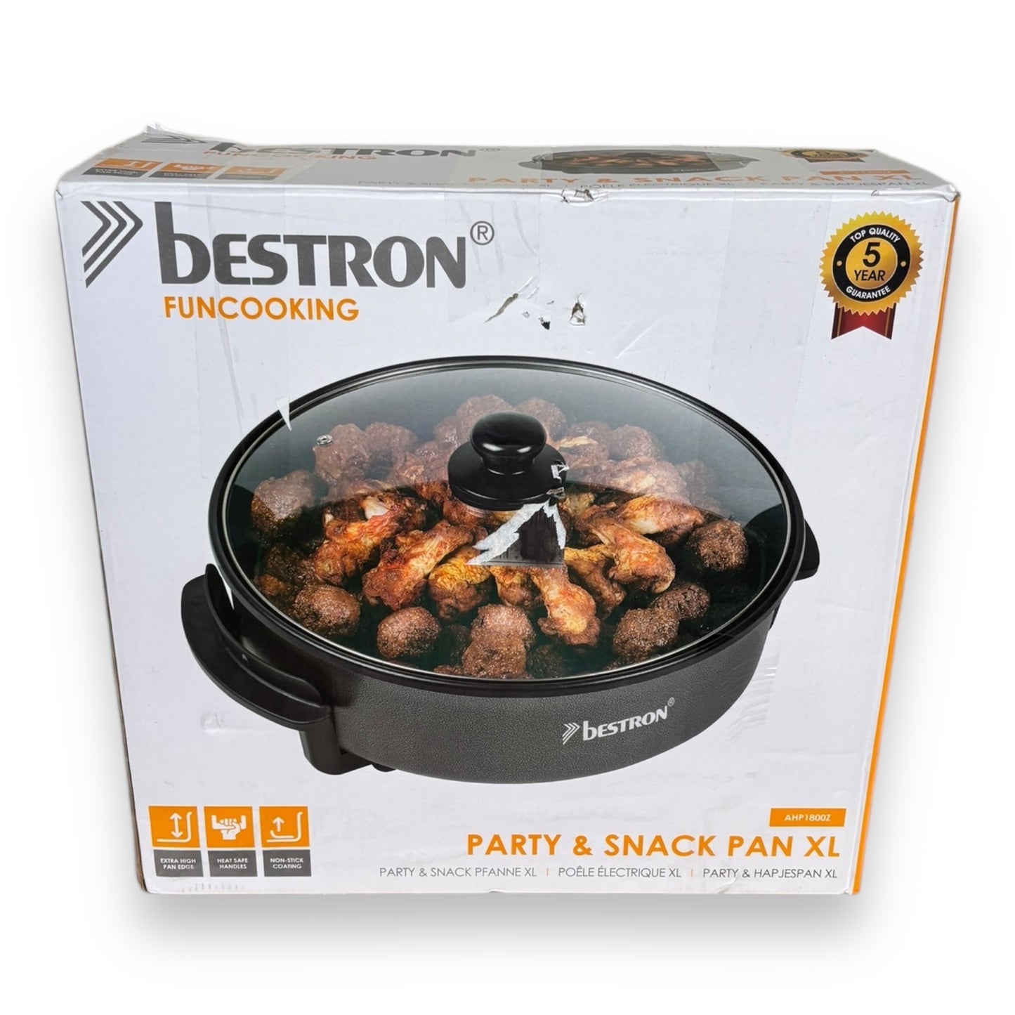 Bestron XXL Partypfanne 40 cm Elektropfanne (AHP1800Z)