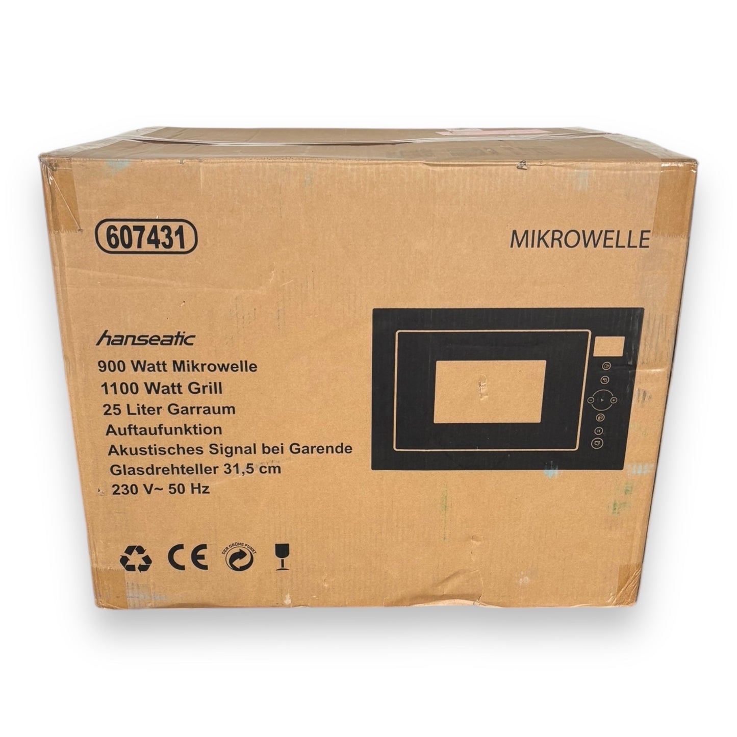 Hanseatic TC925B2F-SDEE Einbau-Mikrowelle 900W 25l Kapazität 5 Leistungsstufen Touch-Bedienung