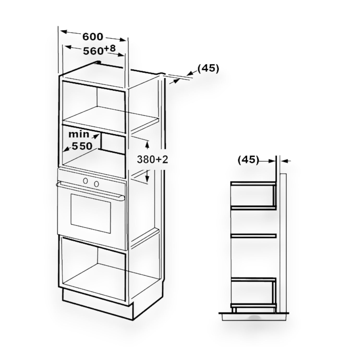 Hanseatic TC925B2F-SDEE Einbau-Mikrowelle 900W 25l Kapazität 5 Leistungsstufen Touch-Bedienung
