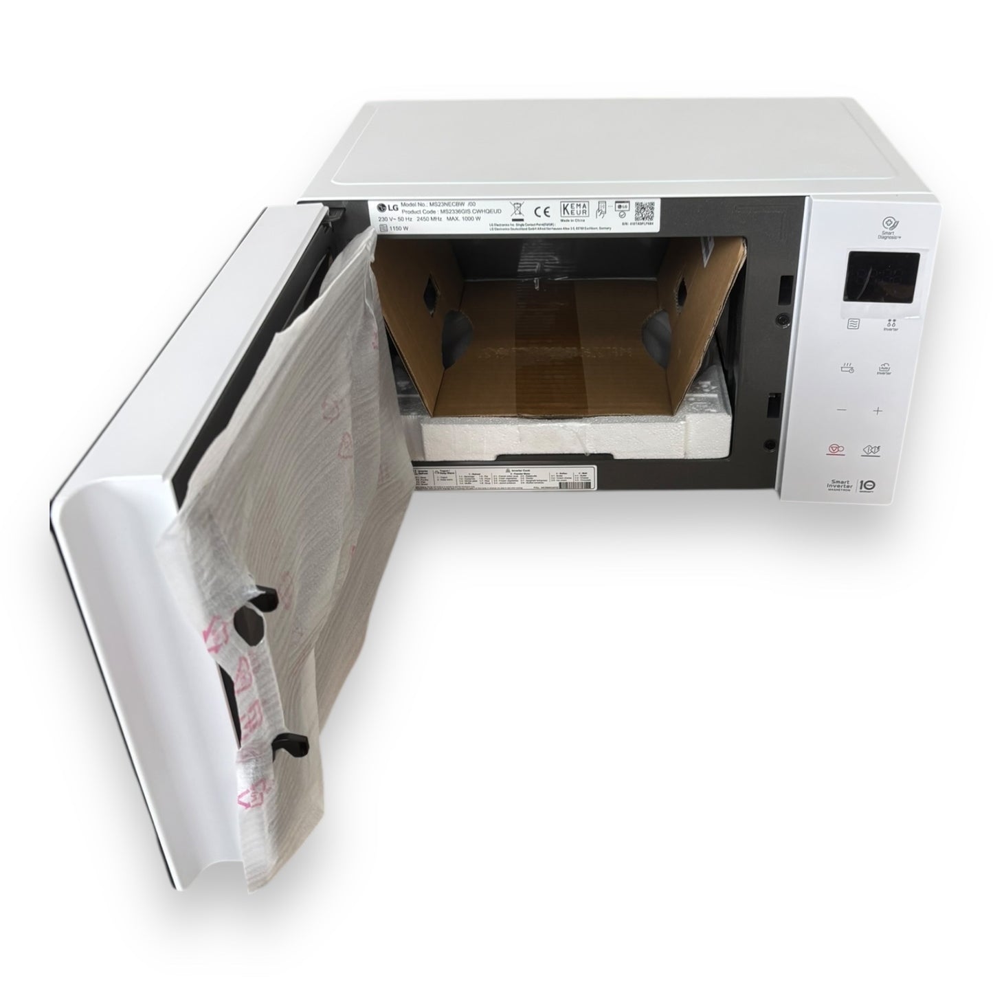 LG Mikrowelle MS 23 NECBW Smart Inverter Technologie 23 L 1000W weiß