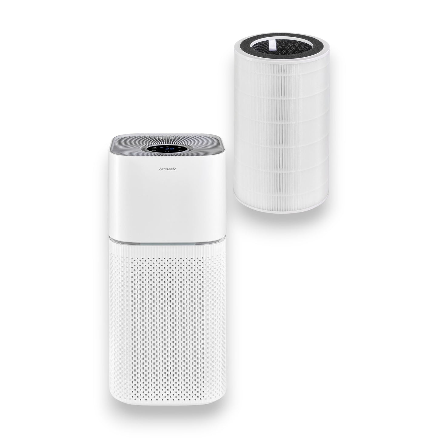 Hanseatic KJ400 Luftreiniger mit Digitalanzeige 35W Top Filtersystem für Allergiker mit Ionentechnologie