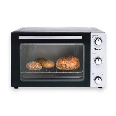 Bestron AOV45 2-in-1 Mini-Backofen mit Drehspieß 45 Liter 1800W Edelstahl Schwarz