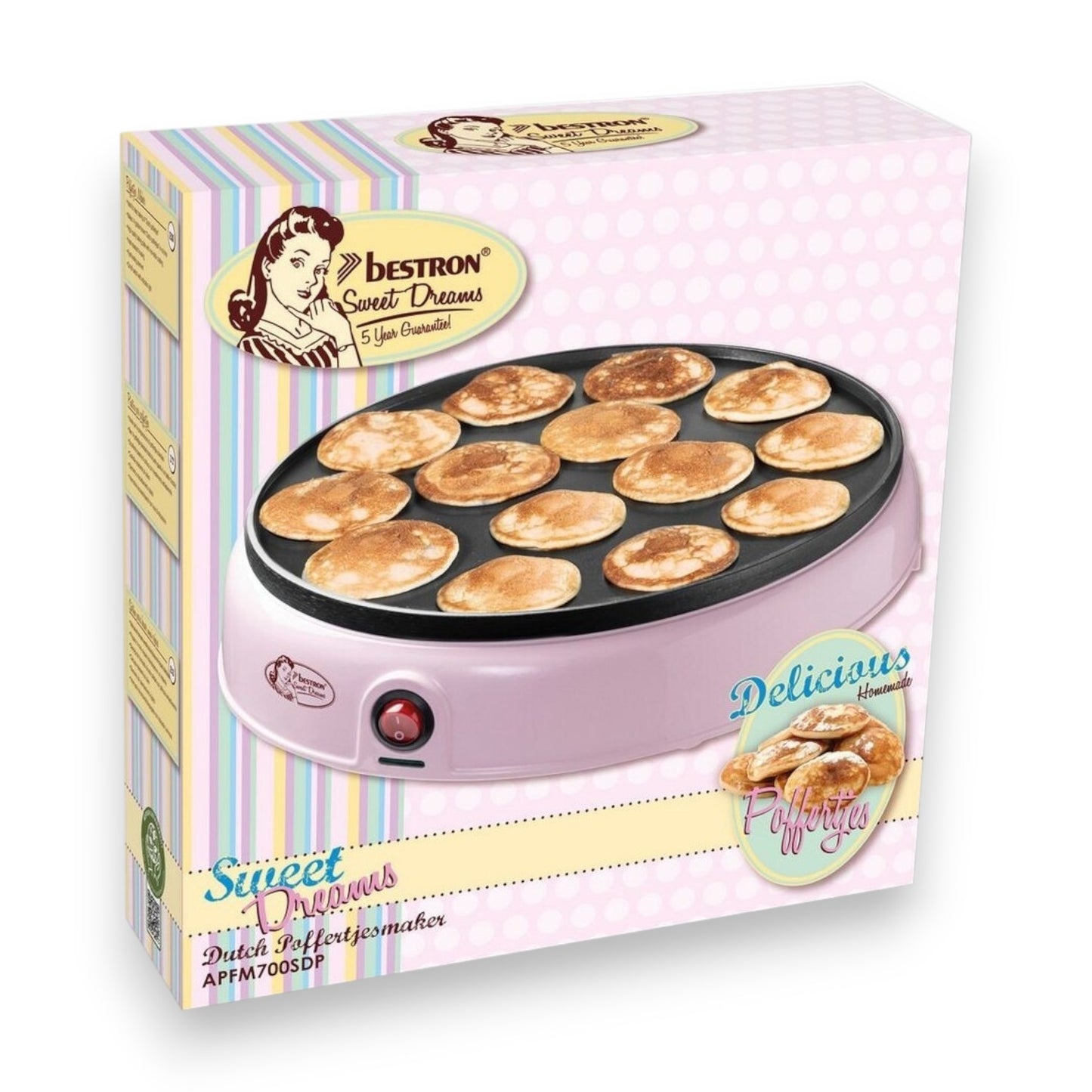 Bestron APFM700SDP Poffertjes-Maker rosa
