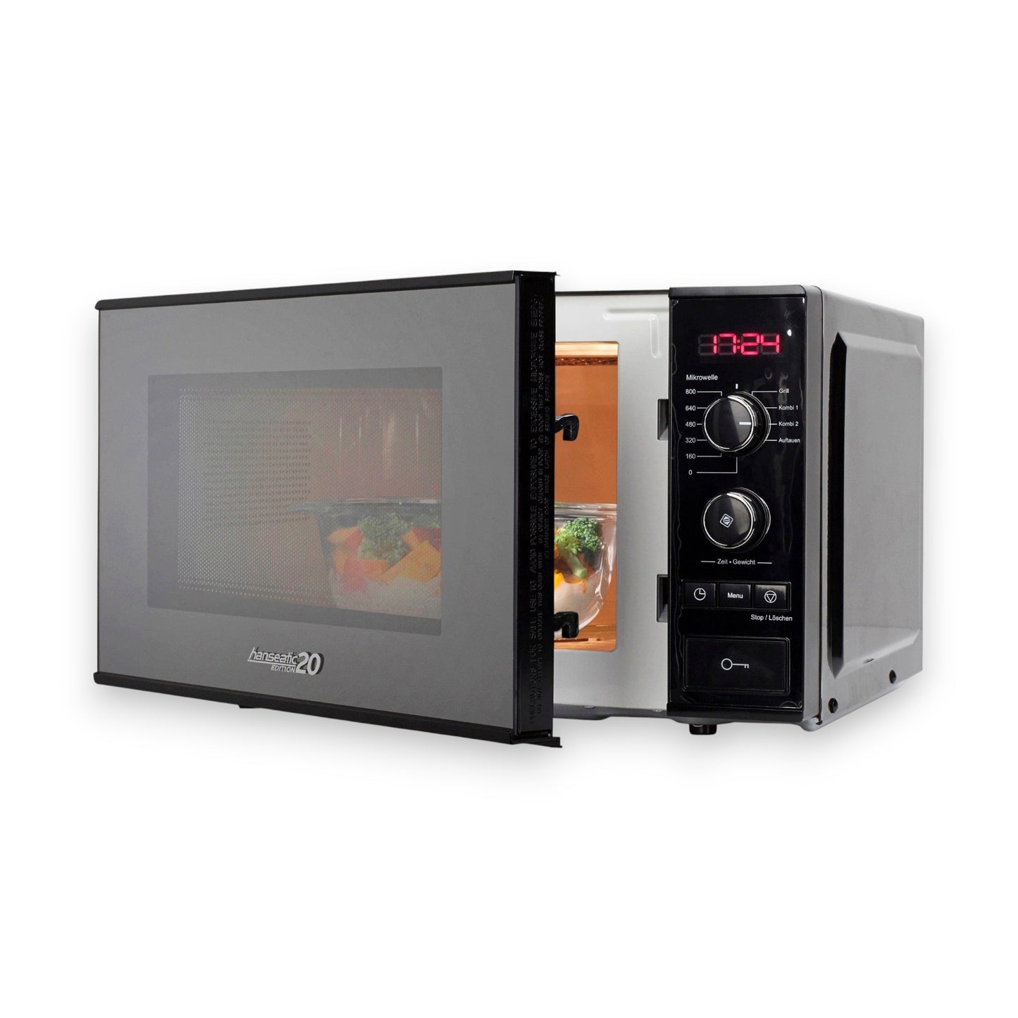 Hanseatic Mikrowelle 63147329 Grill 800W Grill 9 Automatikprogramme Auftaufunktion