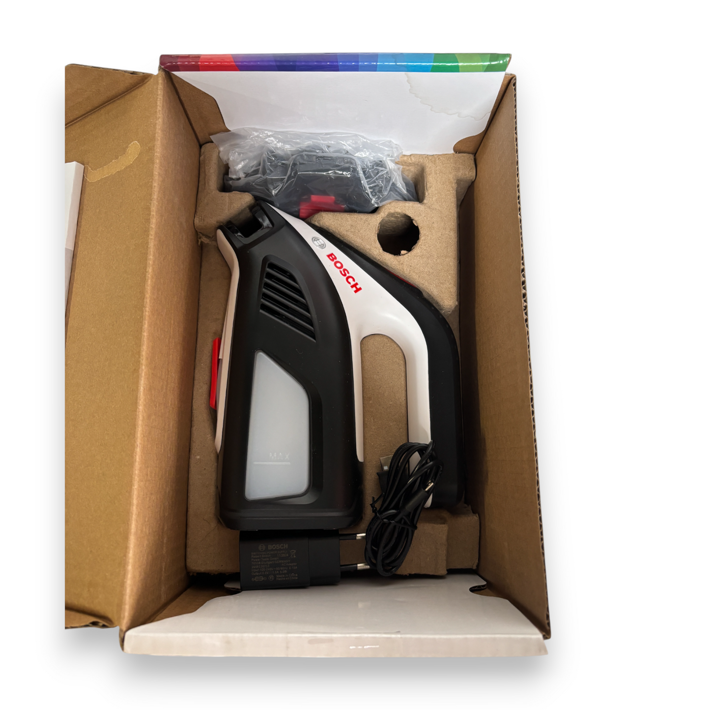 Bosch Akku-Fenstersauger Glas VAC inkl. Sprühflasche und Microfasertuch