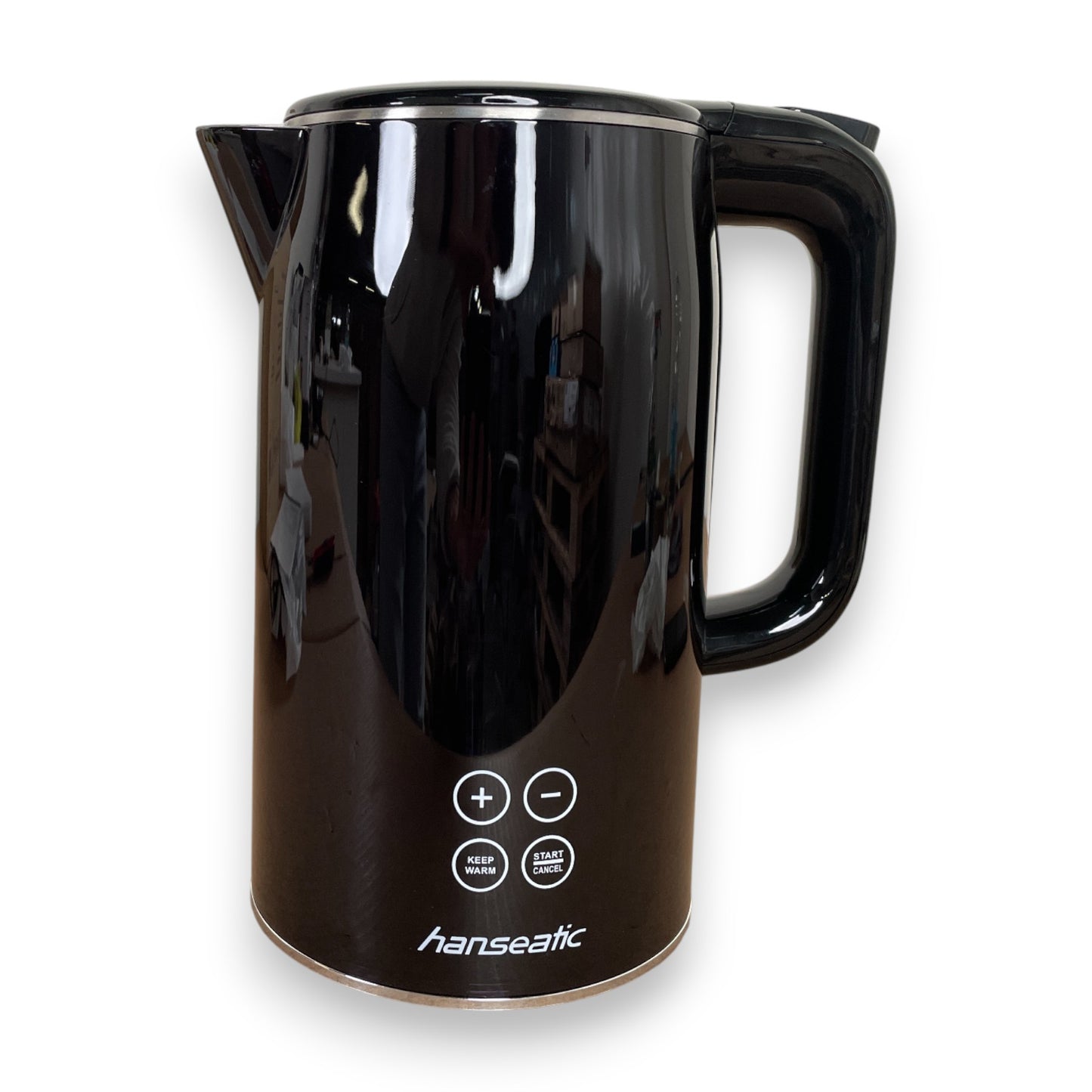 Hanseatic Wasserkocher HWK172200DBD mit Temperaturvorwahl Warmhaltefunktion, extra großes Display