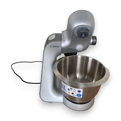 Bosch Küchenmaschine MUM5935B silber Fleischwolf, Kekspresse, Zitruspresse, 3 Rühr-/Knethaken, spülm.fest