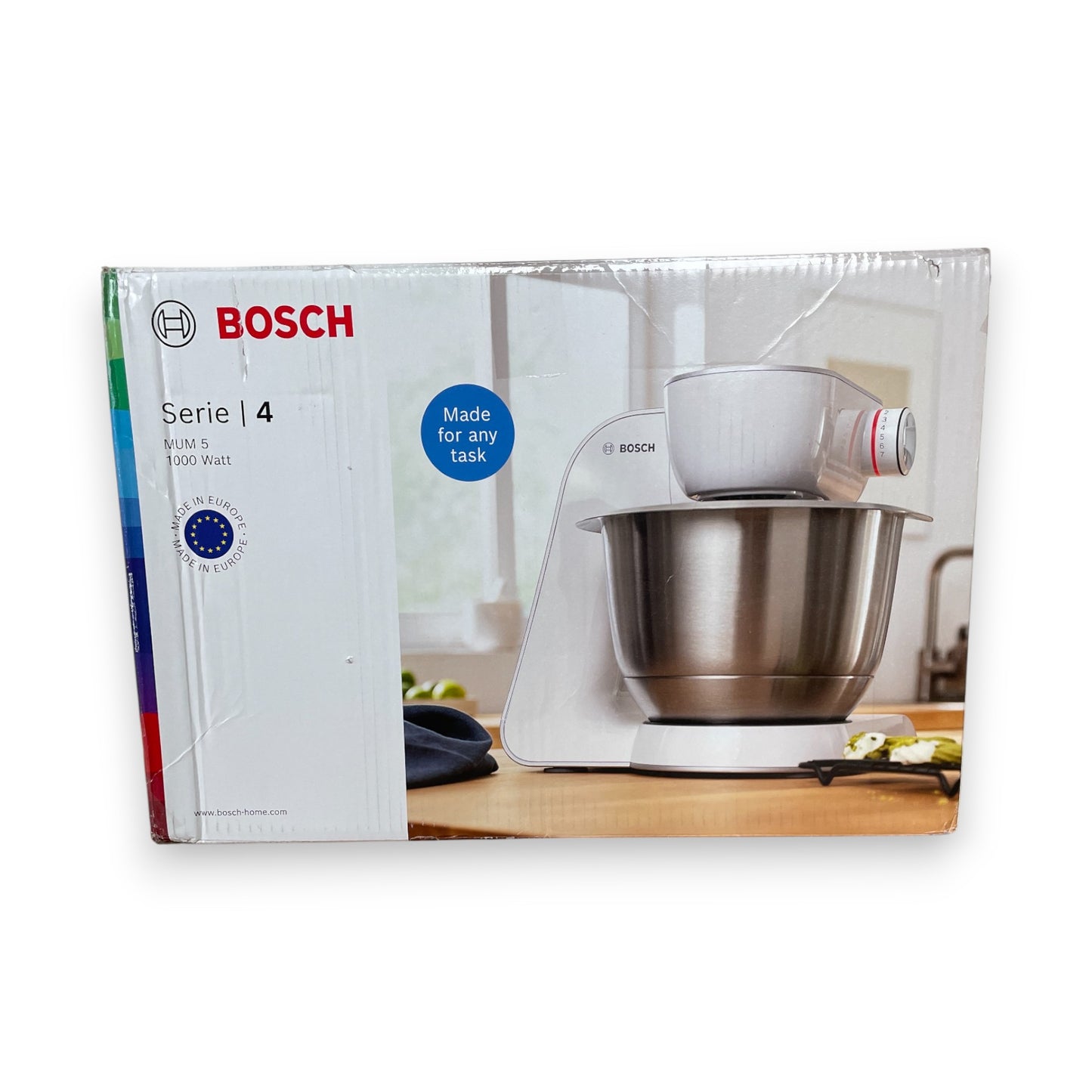 Bosch Küchenmaschine MUM5935B silber Fleischwolf, Kekspresse, Zitruspresse, 3 Rühr-/Knethaken, spülm.fest