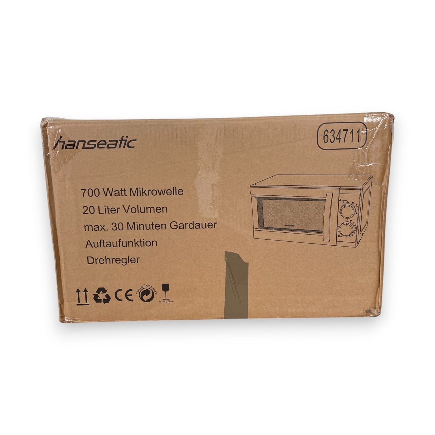 Hanseatic SMH207P3H-P Mikrowelle Auftaufunktion 6 Leistungsstufen silber