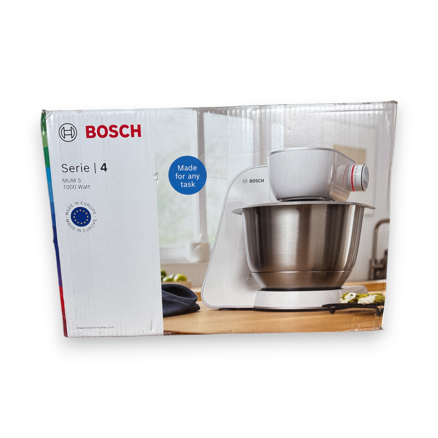 Bosch Küchenmaschine MUM5935B silber Fleischwolf, Kekspresse, Zitruspresse, 3 Rühr-/Knethaken, spülm.fest