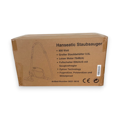 Hanseatic V18C01A-80 Bodenstaubsauger Hygienefilter Teleskoprohr höhenverstellbar, Füllanzeige  800 W