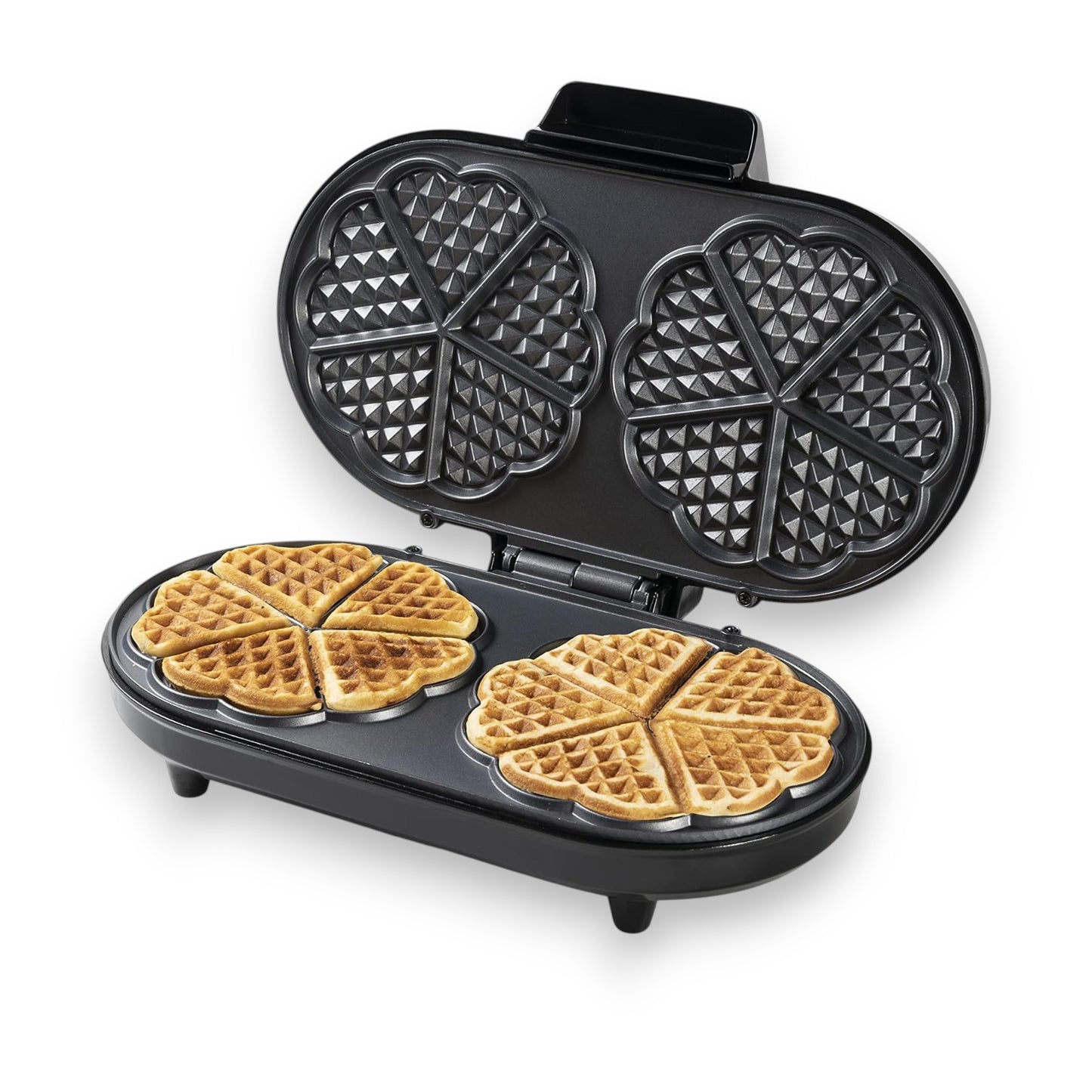 Bestron Doppel-Waffeleisen für klassische Herzwaffeln 1200 W 