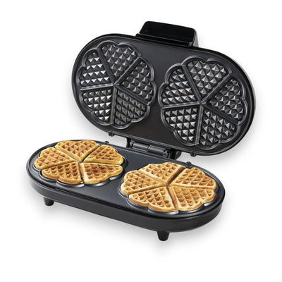 Bestron Doppel-Waffeleisen für klassische Herzwaffeln 1200 W 