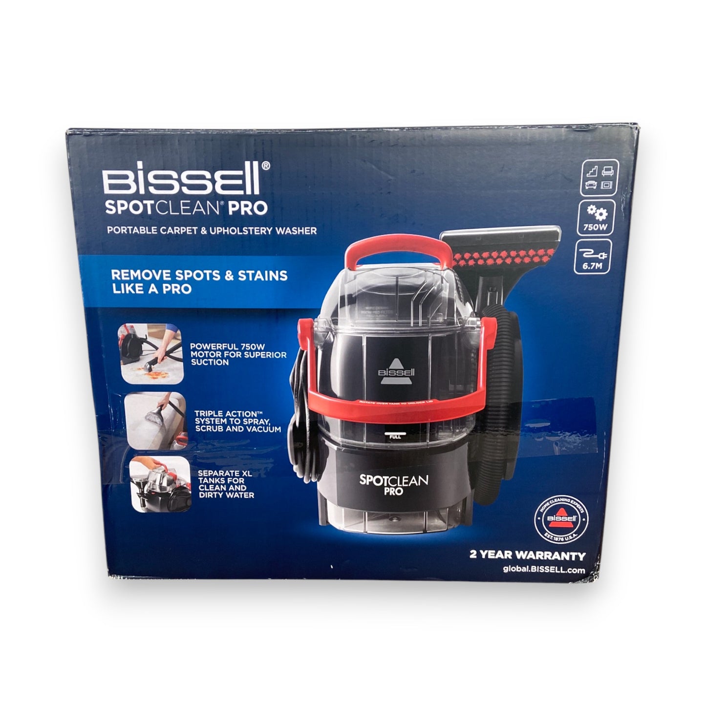 Bissell Wasch-Sauger 1558N beutellos 750 W Teppich, Polster,Treppe, Autositz