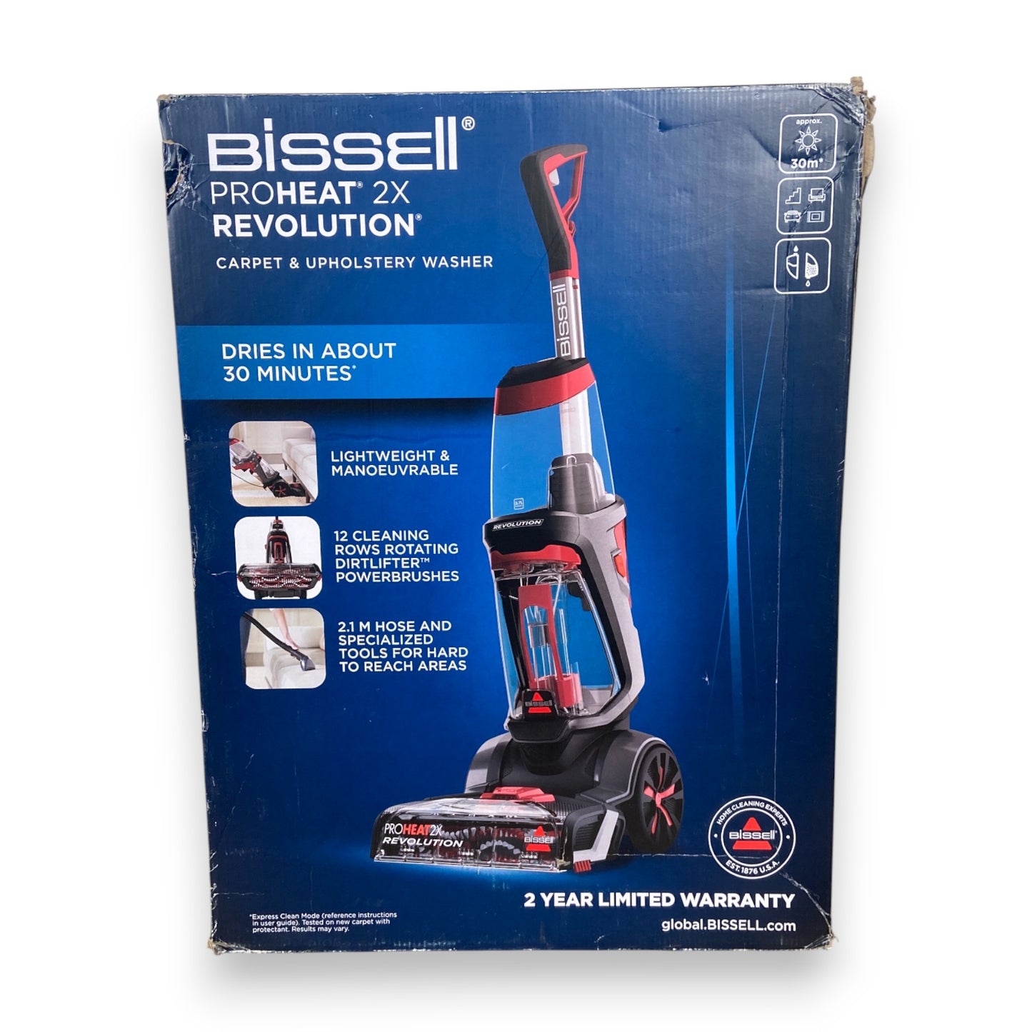 Bissell Wasch-Sauger 1858N Revolution 2x ProHeat 800 W, beutellos, Dual-Tank Teppichboden, Polster, Treppe