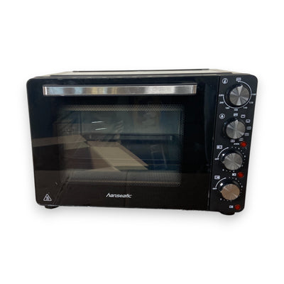 Hanseatic HMO287BKB Multiofen mit 2 Glaskeramik-Kochfeldern Ober/Unterhitze/Umluft Garraum, Grillspieß