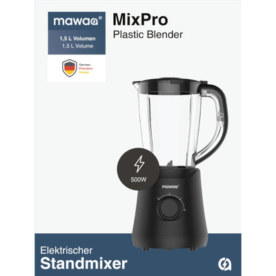 Maawa MixPro Standmixer 1,5L 500W Spülmaschinengeeignet MBL-32514-BK