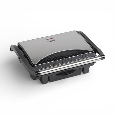 Bestron ASW113S Panini Elektro Kontaktgrill Sandwichmaker Schwarz Silber