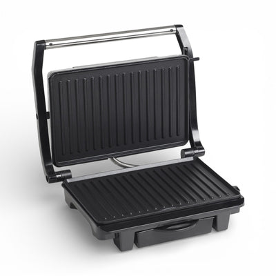 Bestron ASW113S Panini Elektro Kontaktgrill Sandwichmaker Schwarz Silber